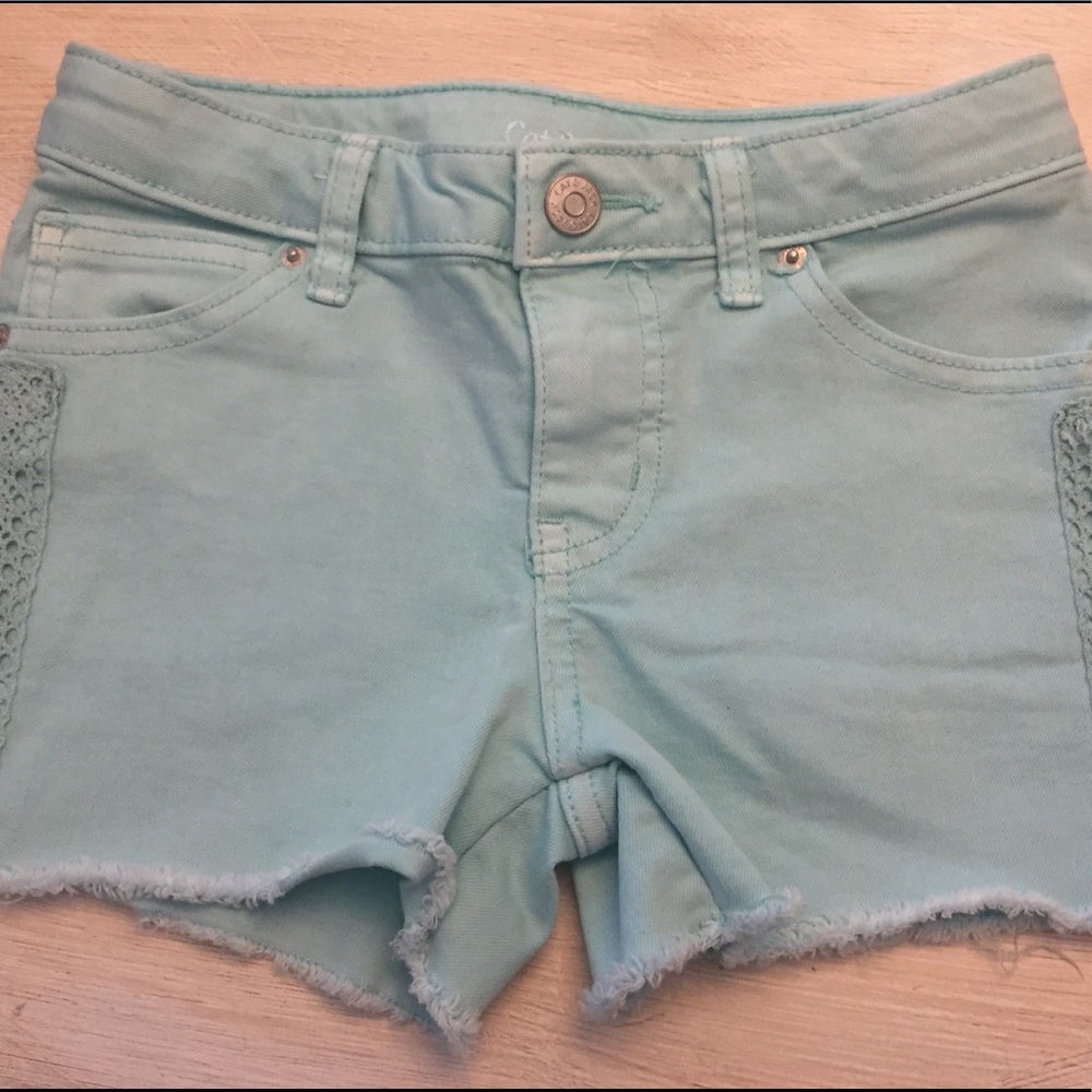 Girls mint jean shorts